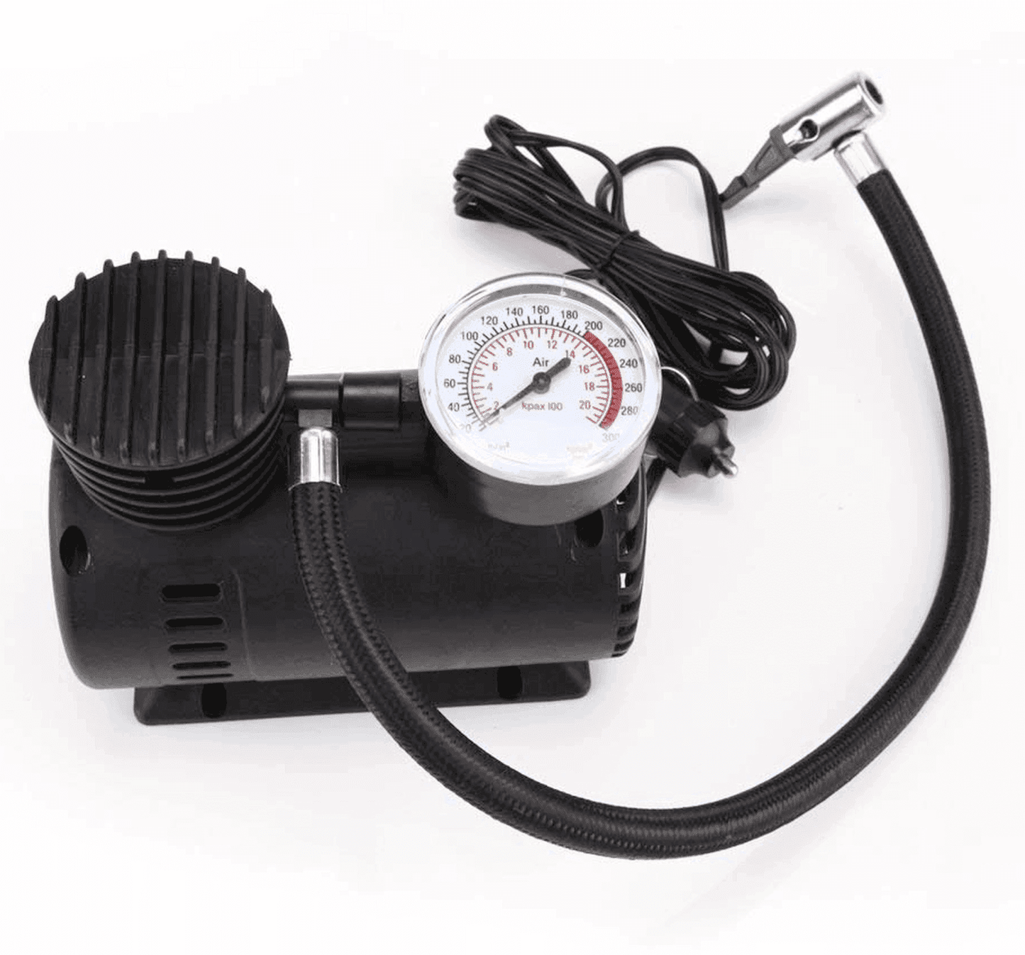 12 Volt Mini Air Compressor Pump for Car & Motor Bike (Black) - ZEDIF