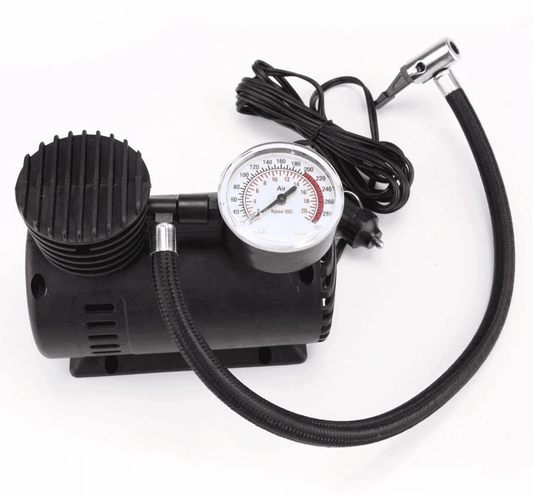 12 Volt Mini Air Compressor Pump for Car & Motor Bike (Black) - ZEDIF
