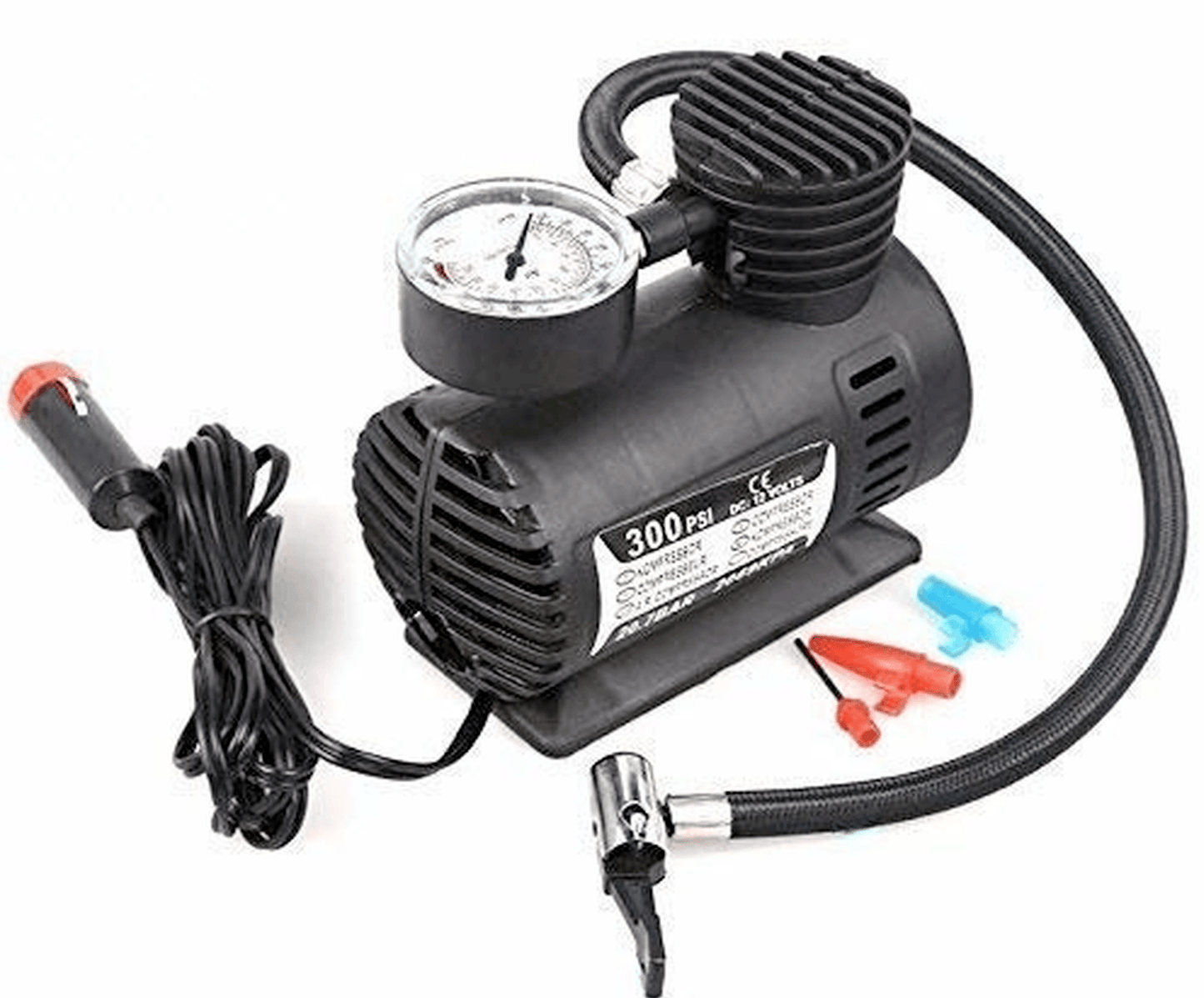 12 Volt Mini Air Compressor Pump for Car & Motor Bike (Black) - ZEDIF