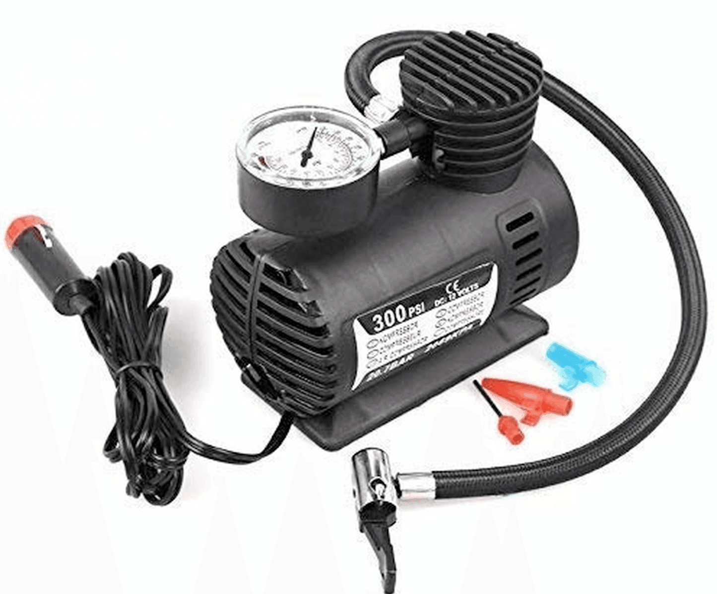 12 Volt Mini Air Compressor Pump for Car & Motor Bike (Black) - ZEDIF