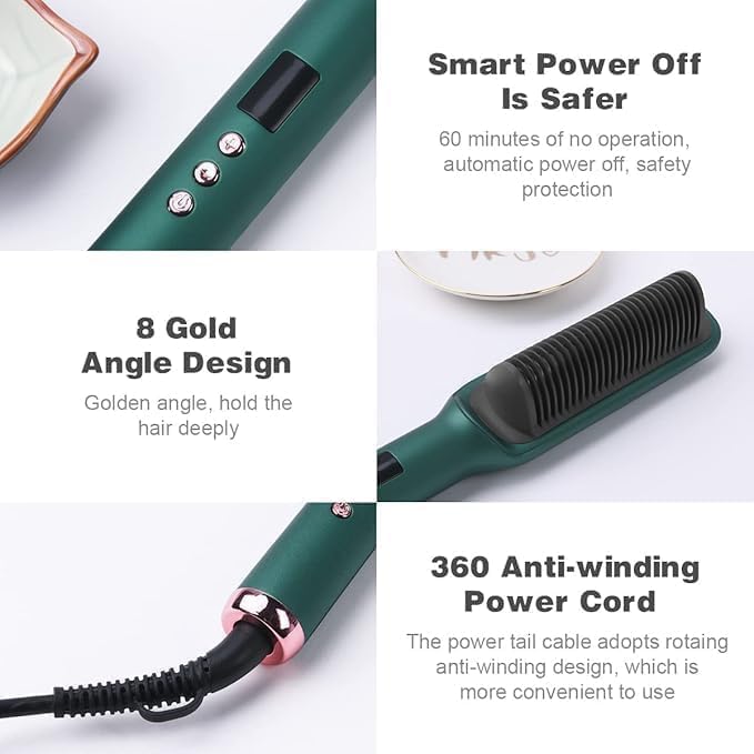 3-in-1 Hair Styler Comb – Electric Hair Styling Tool for Curling, Straightening & Drying (Multicolour)
