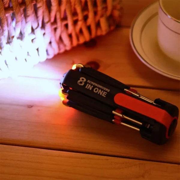 8 IN 1 Screw Driver with LED Light - ZEDIF