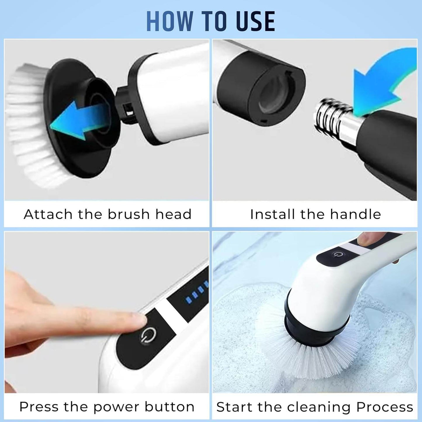 9-in-1 Electric Cleaning Brush – Multi-Surface Power Scrubber - ZEDIF