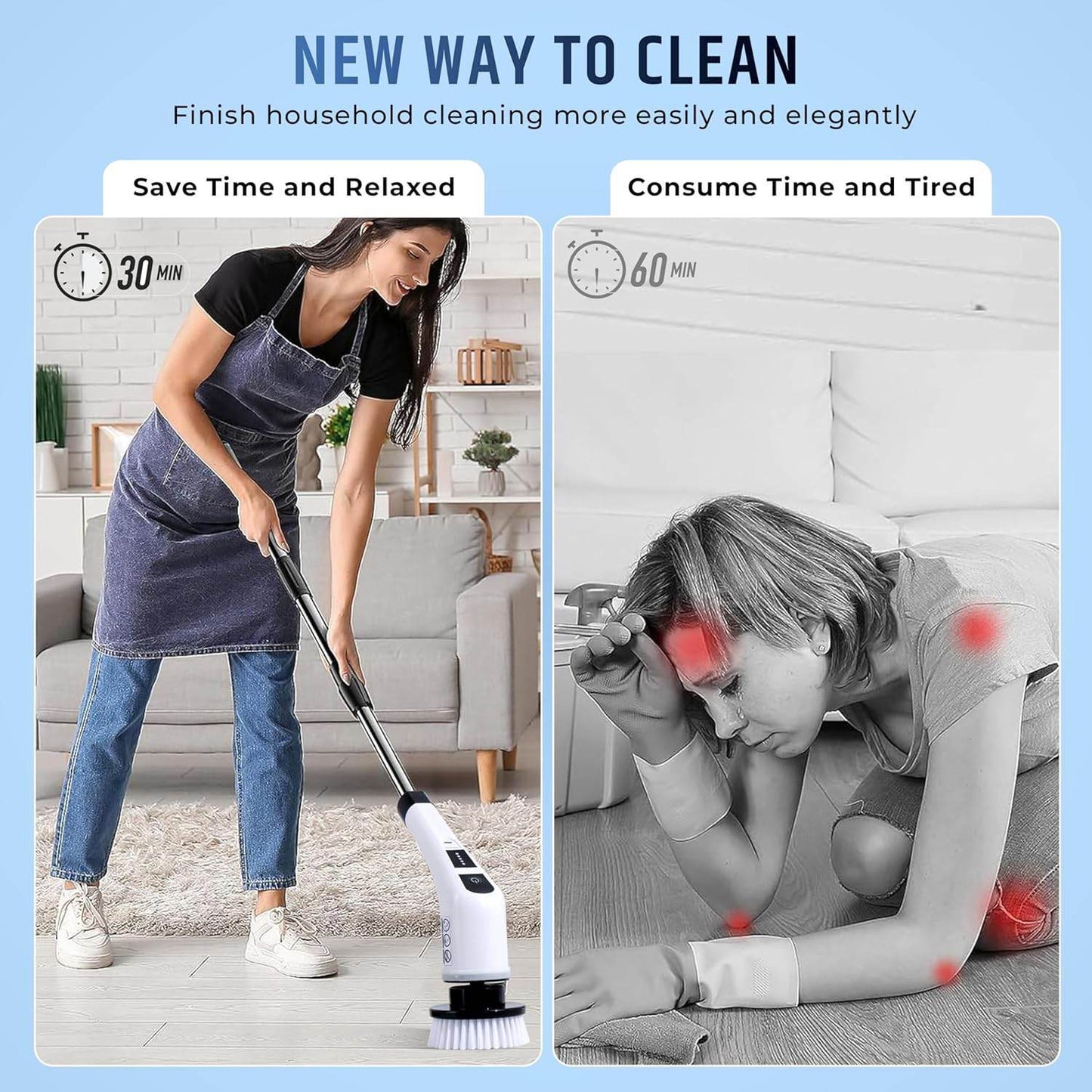 9-in-1 Electric Cleaning Brush – Multi-Surface Power Scrubber - ZEDIF