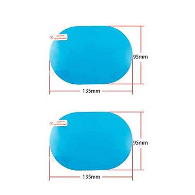 Anti-Fog Rainproof Film for Car Mirrors (Oval, 2 Pcs, 14x10cm) - ZEDIF