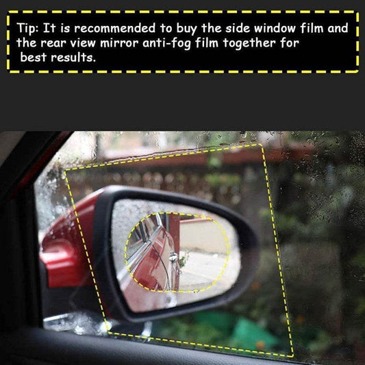 Anti-Fog Rainproof Film for Car Mirrors (Oval, 2 Pcs, 14x10cm) - ZEDIF