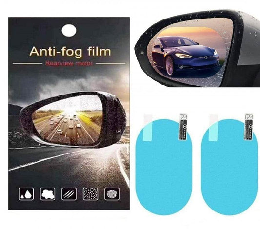 Anti-Fog Rainproof Film for Car Mirrors (Oval, 2 Pcs, 14x10cm) - ZEDIF