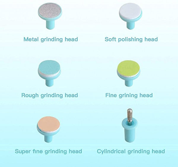 Baby Nail Trimmer with 6 Grinding Heads (LED Light, Whisper-Quiet)