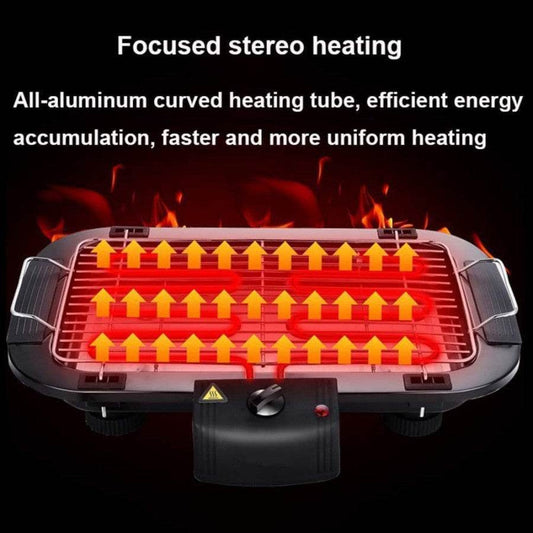 BBQ Electric Barbeque Grill (Adjustable Temperature, Indoor Tabletop) - ZEDIF