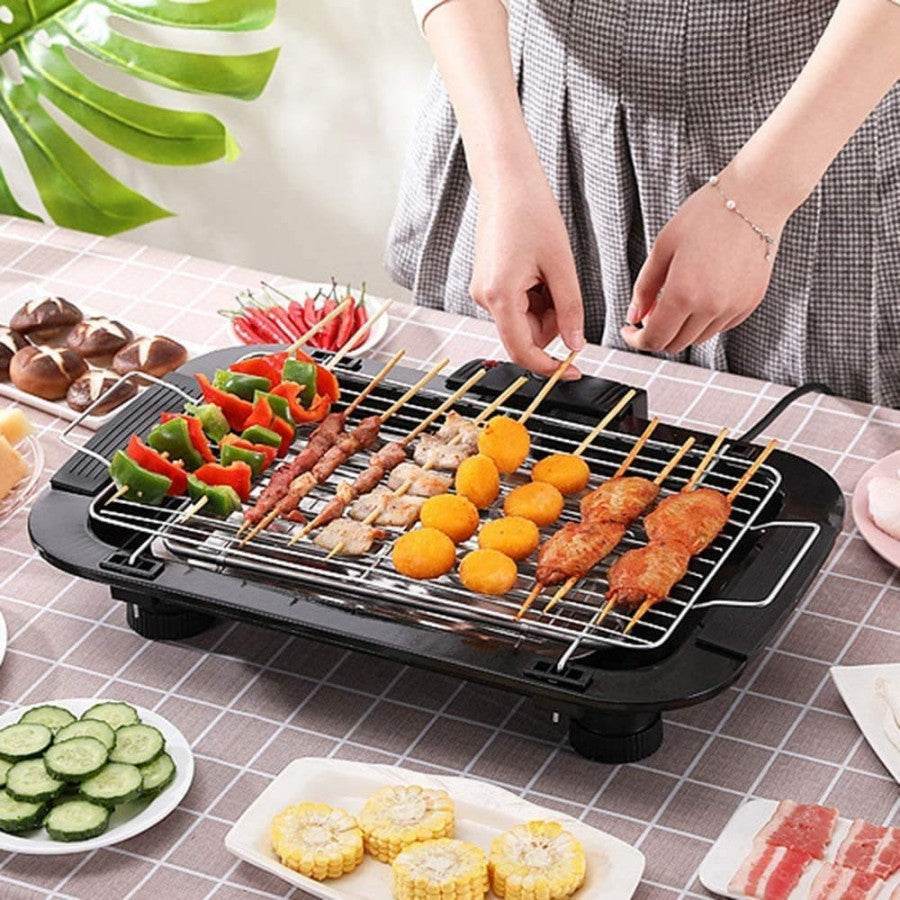 BBQ Electric Barbeque Grill (Adjustable Temperature, Indoor Tabletop) - ZEDIF