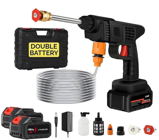Double Battery Cordless Portable Wireless Pressure Washer Gun - ZEDIF
