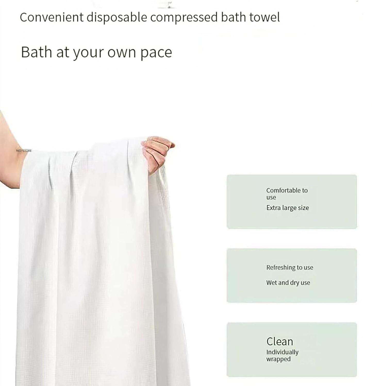 Disposable Cotton Compressed Bath Towel (70x140cm) - ZEDIF