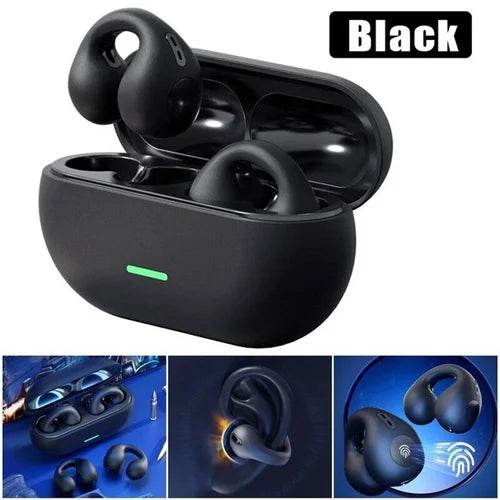 Dynamic Ear Clip Bluetooth Headphones (Black) - ZEDIF
