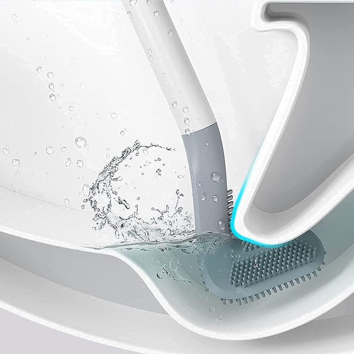 Golf Shape L-Shape Toilet Brush Cleaner (Silicone, Anti-Rust)