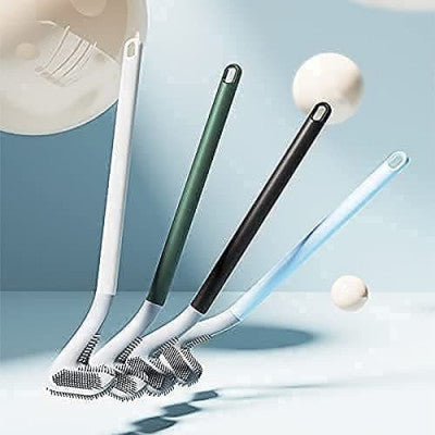 Golf Shape L-Shape Toilet Brush Cleaner (Silicone, Anti-Rust)