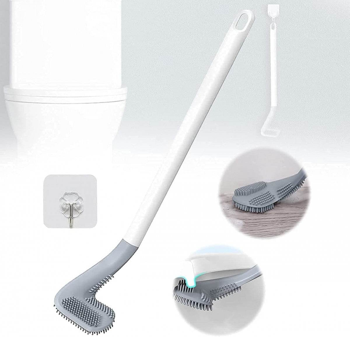 Golf Shape L-Shape Toilet Brush Cleaner (Silicone, Anti-Rust) - ZEDIF