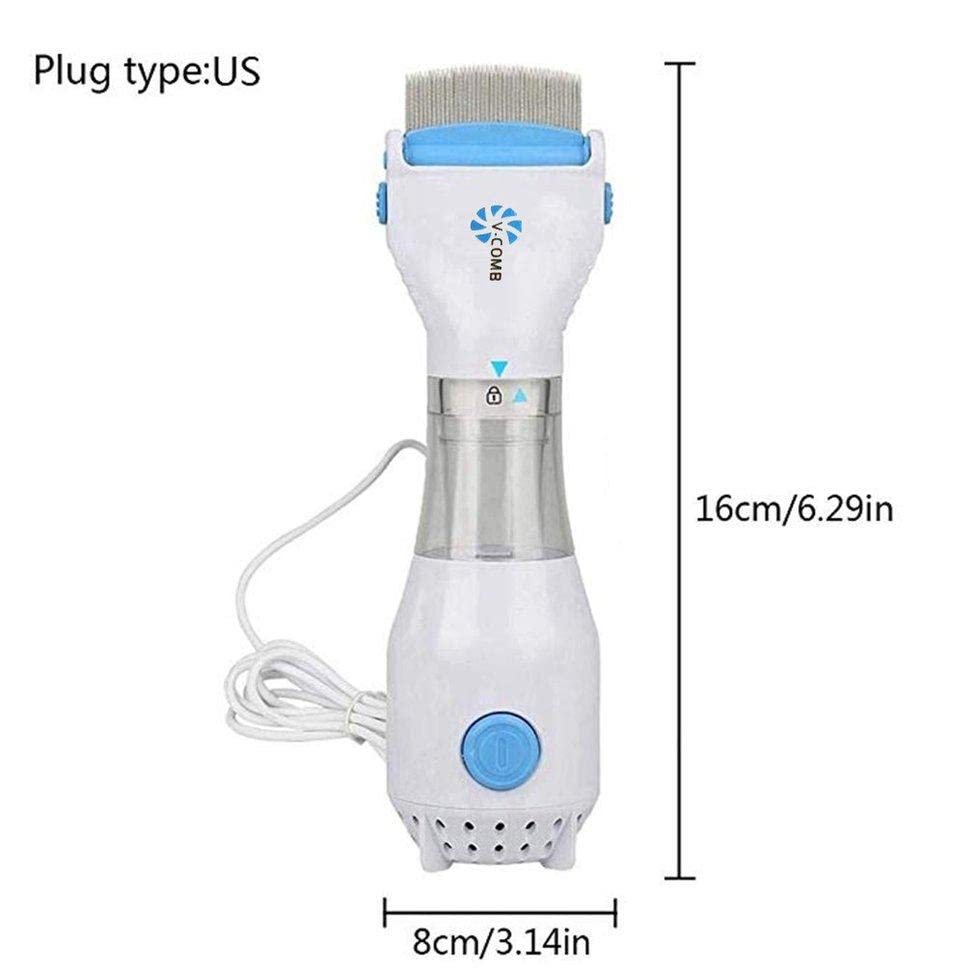 Head Lice Comb Eggs Remover (V-Comb, Corded Electric, Chemical-Free)