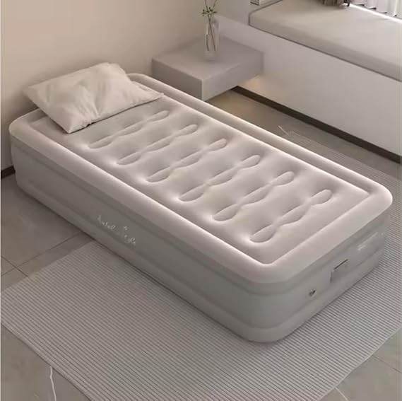 Single Air Bed, Inflatable Bed with Built-in Electric Pump (190x100x40 cm) - ZEDIF