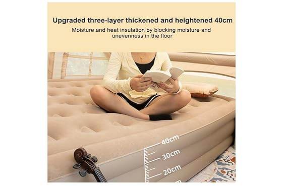 Single Air Bed, Inflatable Bed with Built-in Electric Pump (190x100x40 cm) - ZEDIF