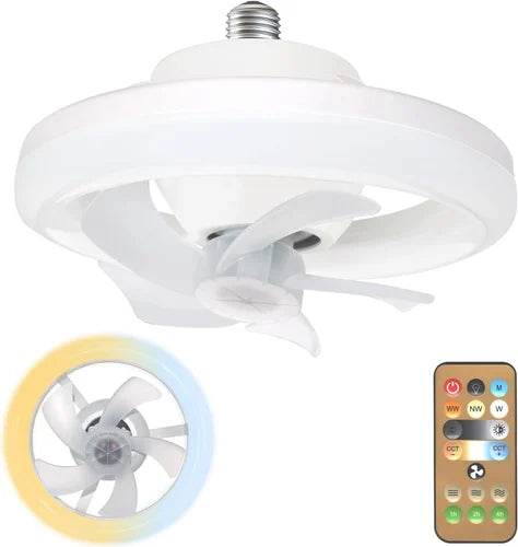 LED Ceiling Fan with Remote Control (360° Rotation, 5 Blades, 800mm) - ZEDIF