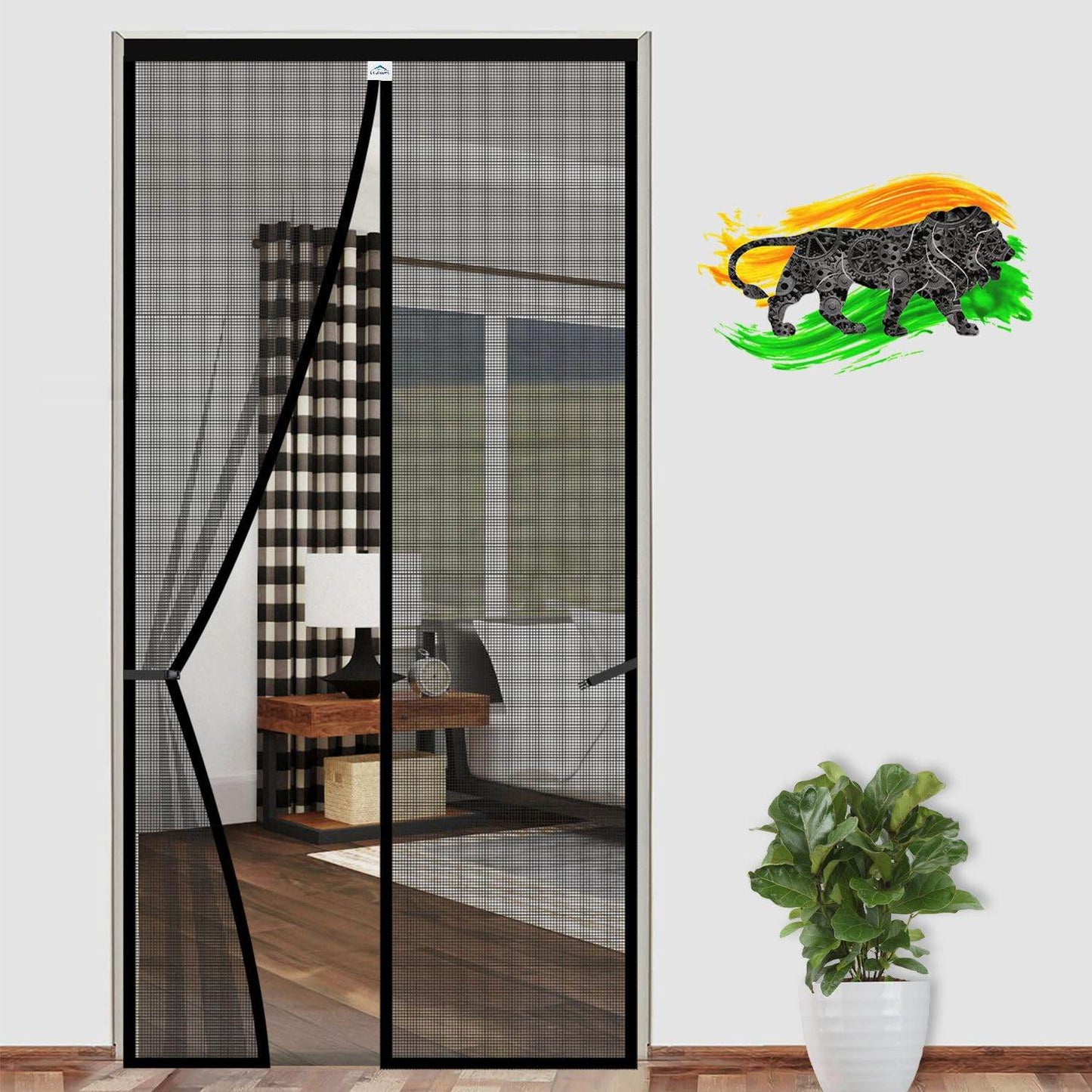 Polyester Magnetic Mosquito Net for Door - ZEDIF