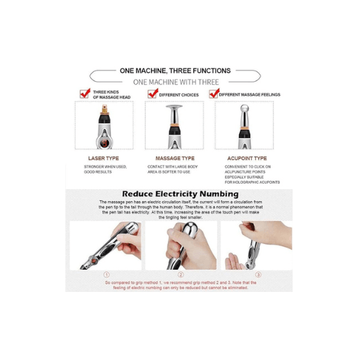 Electronic Acupuncture Pen Massager (Pain Relief & Facial Therapy) - ZEDIF