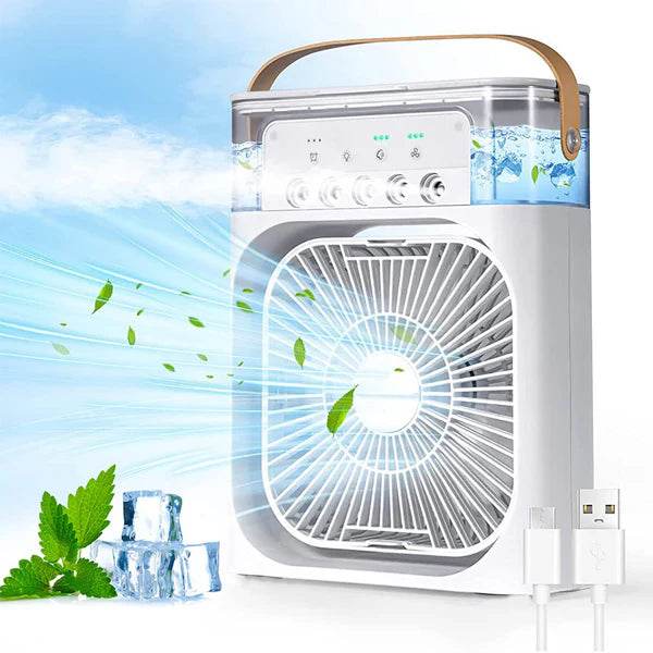 Portable Air Cooler Fan with 7-Color Light - ZEDIF