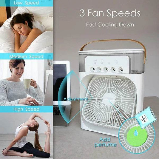 Portable Air Cooler Fan with 7-Color Light - ZEDIF