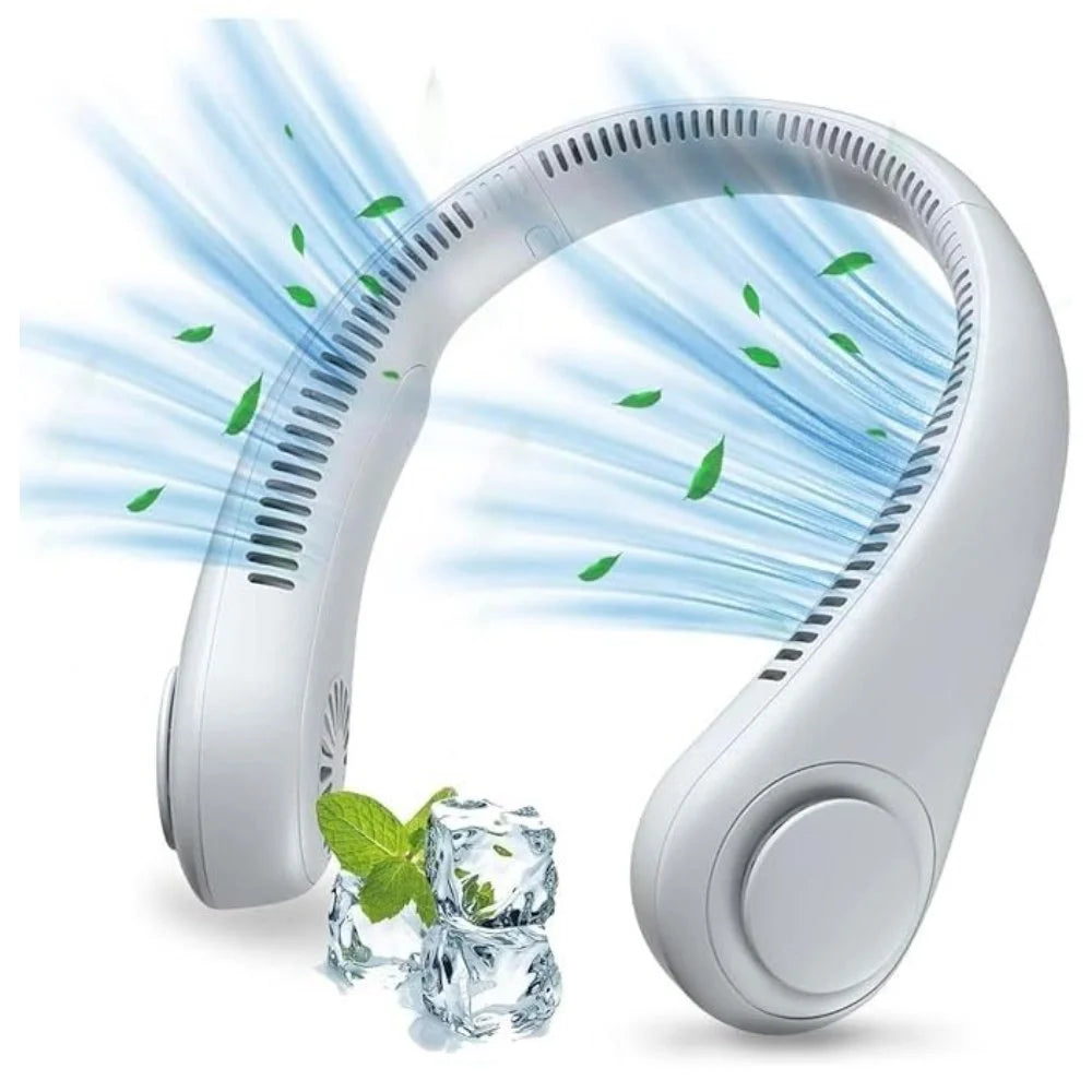 Portable Neck Fan (Hands-Free, Bladeless, USB Rechargeable)