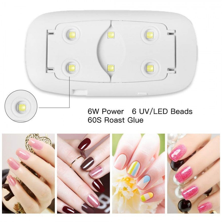 Portable UV/LED Nail Dryer Lamp (Dual Wavelength, USB, Timing Function)