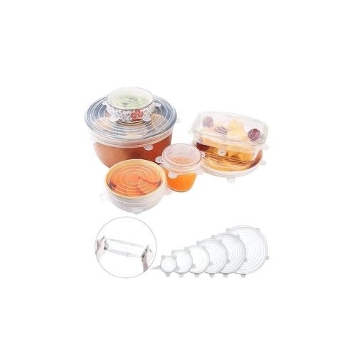 Silicone Stretch Lids (Multi Size, Reusable, Dishwasher & Freezer Safe, Multicolour) - ZEDIF