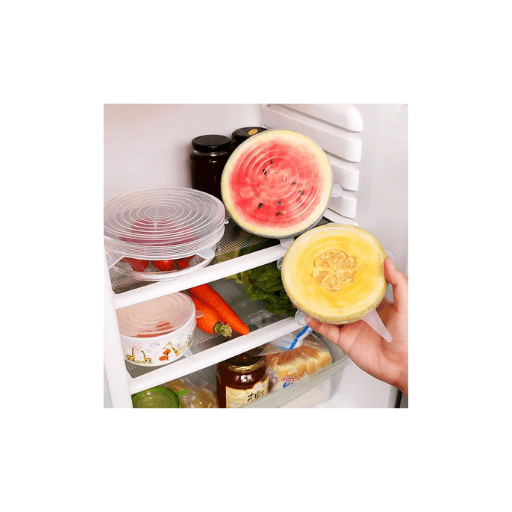 Silicone Stretch Lids (Multi Size, Reusable, Dishwasher & Freezer Safe, Multicolour) - ZEDIF