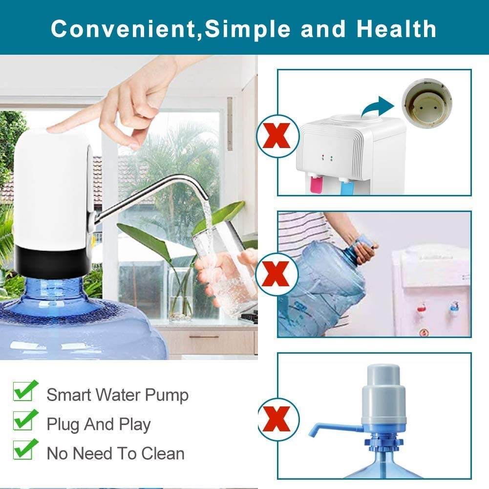 Wireless Portable Mini Rechargeable Water Bottle Can Dispenser Pump - ZEDIF