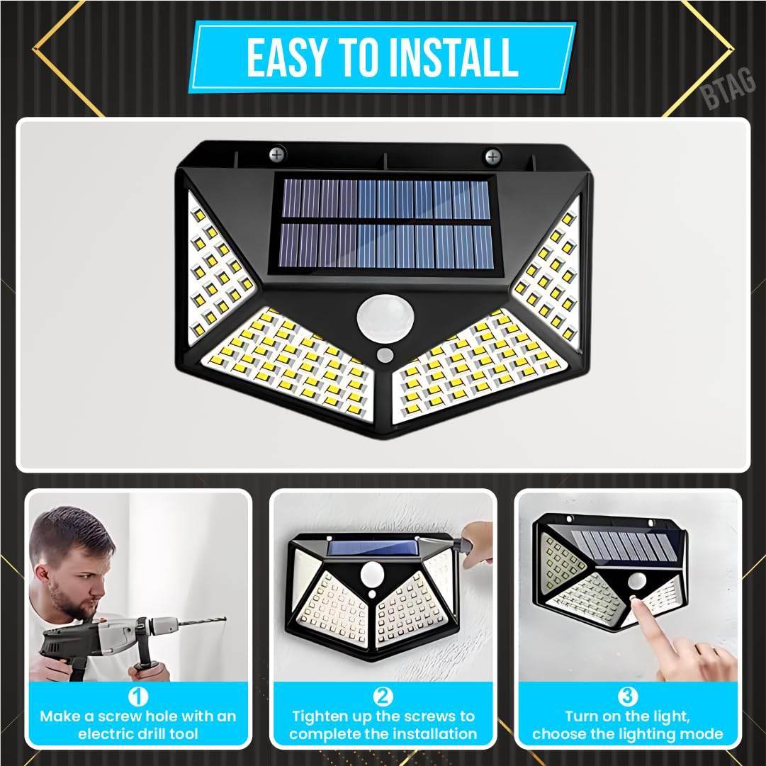 100 Led Motion Sensor Solar Light - ZEDIF