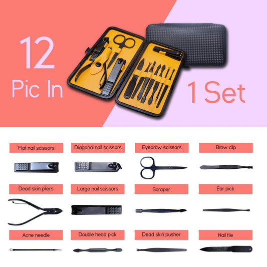 Nail Cutter Set (12-in-1 Manicure & Pedicure Kit with Case) - ZEDIF
