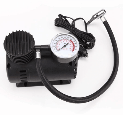 12 Volt Mini Air Compressor Pump for Car & Motor Bike (Black) - ZEDIF