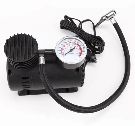 12 Volt Mini Air Compressor Pump for Car & Motor Bike (Black) - ZEDIF