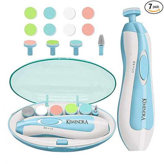 Baby Nail Trimmer with 6 Grinding Heads (LED Light, Whisper-Quiet)