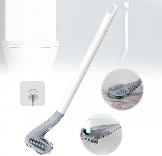 Golf Shape L-Shape Toilet Brush Cleaner (Silicone, Anti-Rust)