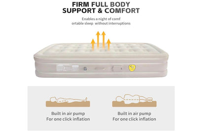 Single Air Bed, Inflatable Bed with Built-in Electric Pump (190x100x40 cm) - ZEDIF
