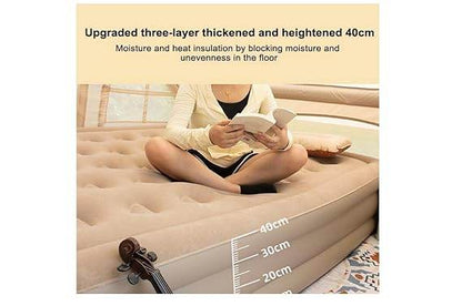 Single Air Bed, Inflatable Bed with Built-in Electric Pump (190x100x40 cm) - ZEDIF