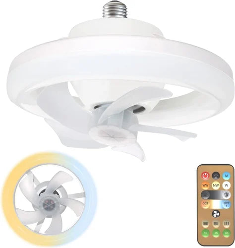 LED Ceiling Fan with Remote Control (360° Rotation, 5 Blades, 800mm)