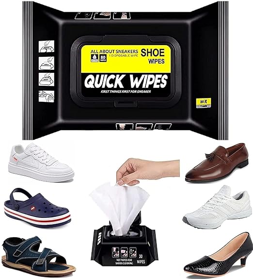 Natural Sneaker & Shoe Cleaner Wipes (Pack of 80)