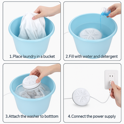 Ultrasonic Turbine Washing Machine (Portable, Automatic Shutdown)