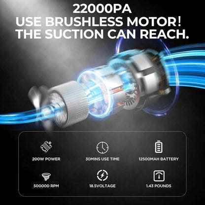 UltraPower Wireless Portable Car Vacuum Cleaner - ZEDIF