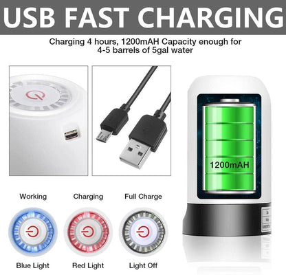 Wireless Portable Mini Rechargeable Water Bottle Can Dispenser Pump - ZEDIF