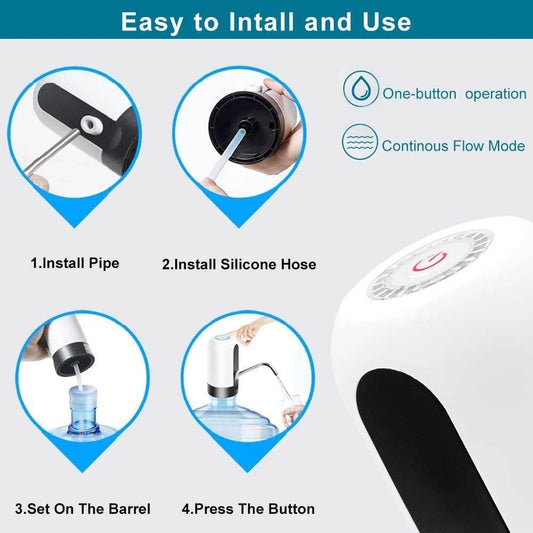 Wireless Portable Mini Rechargeable Water Bottle Can Dispenser Pump - ZEDIF