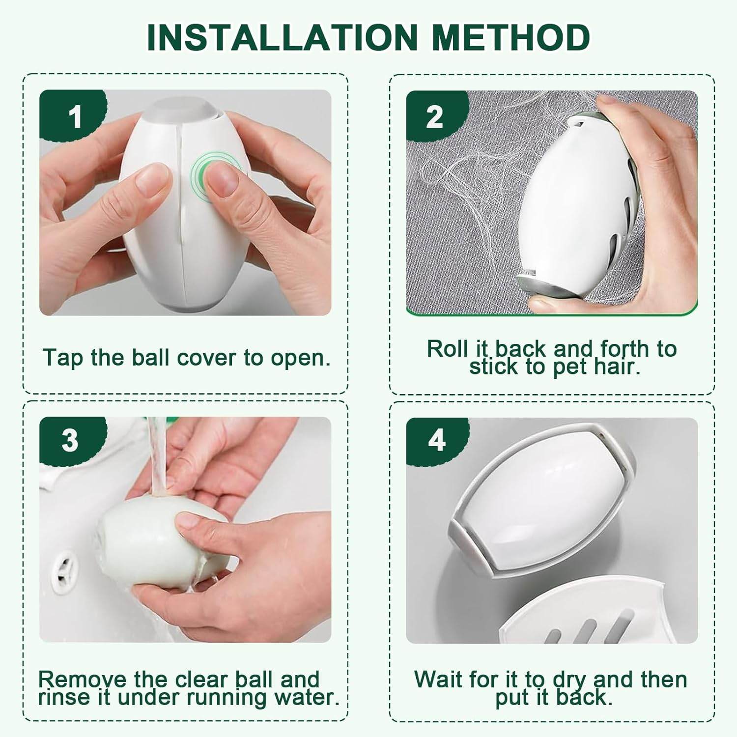 Reusable Lint Roller Ball Durable Washable Lint Catcher - ZEDIF
