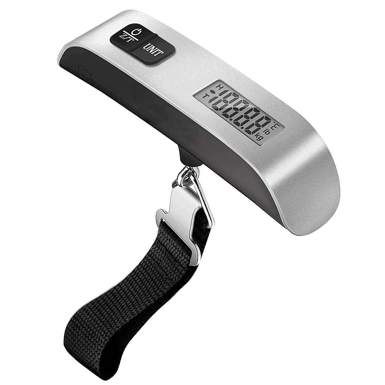 Metal Luggage Weight Scale (50kg LCD Digital, Stainless Steel) - ZEDIF