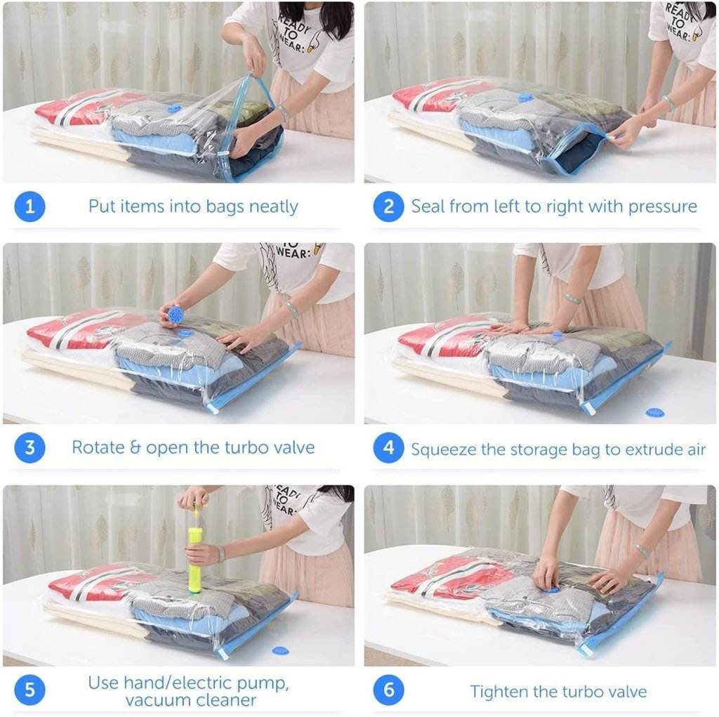 Big Vacuum Storage Bag with Pump – 5 Bags + 1 Pump - ZEDIF
